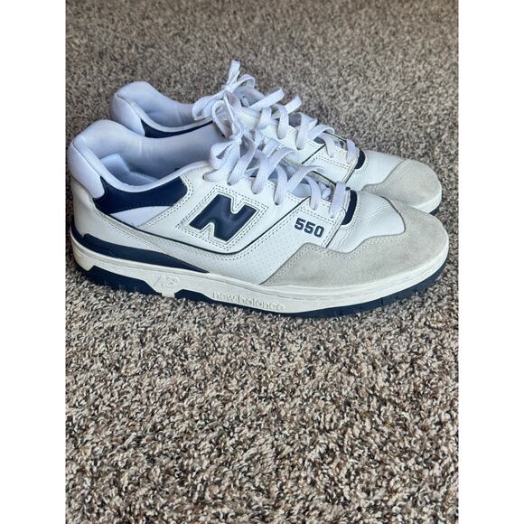 New Balance 550 White Navy Sneakers Men Size 12 BB550WA1 Retro Basketball Shoes main image 4